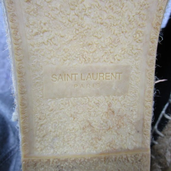 Saint Laurent Ankle Booties Womens Size 38 Eu Espadrilles Black Suede - Picture 10 of 12